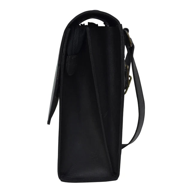 Anuschka Hummingbird Black - Flap Messenger Crossbody