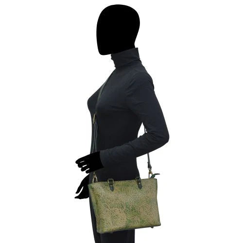 Anuschka Tooled Butterfly Jade - Medium Tote