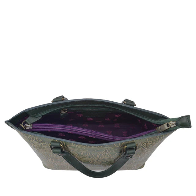 Anuschka Tooled Butterfly Jade - Medium Tote