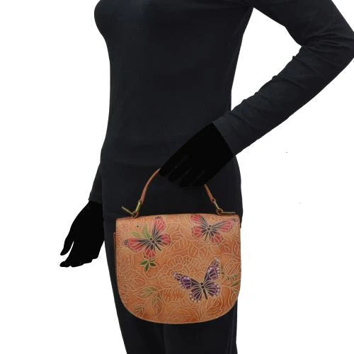 Anuschka Tooled Butterfly Multi - Flap Crossbody