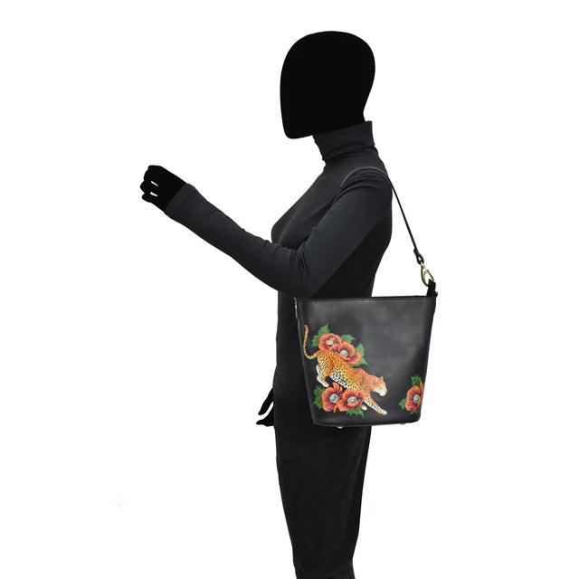 Anuschka Enigmatic Leopard - Tall Bucket Hobo