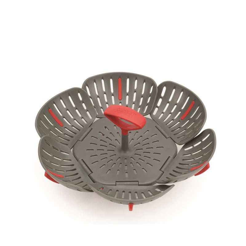 Joseph Joseph Duo Folding Steamer Basket - Grey/Red