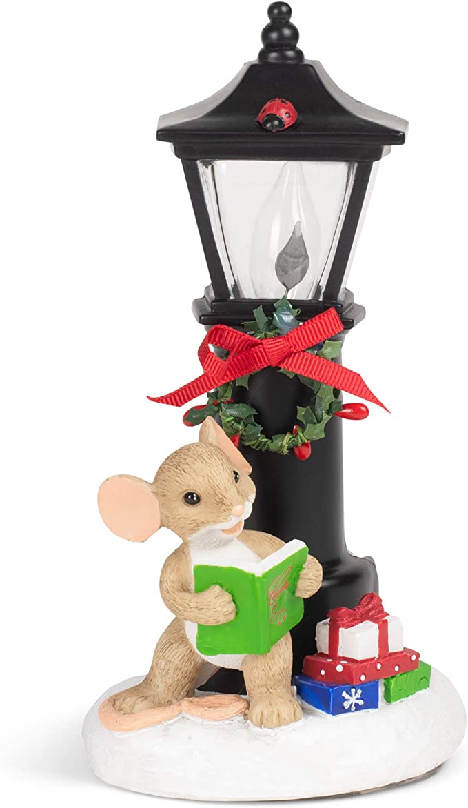 Roman Nightlight-Charming Tales Mouse by Lamp Post 7"