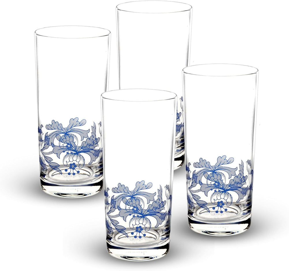 Spode Blue Italian Highball Glasses Set of 4