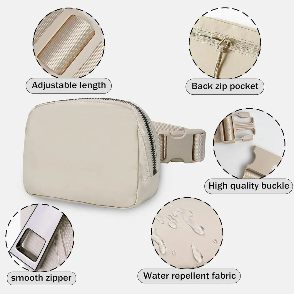 Fashion Fabric Cream Fanny Pack Cross Body (S-3005)