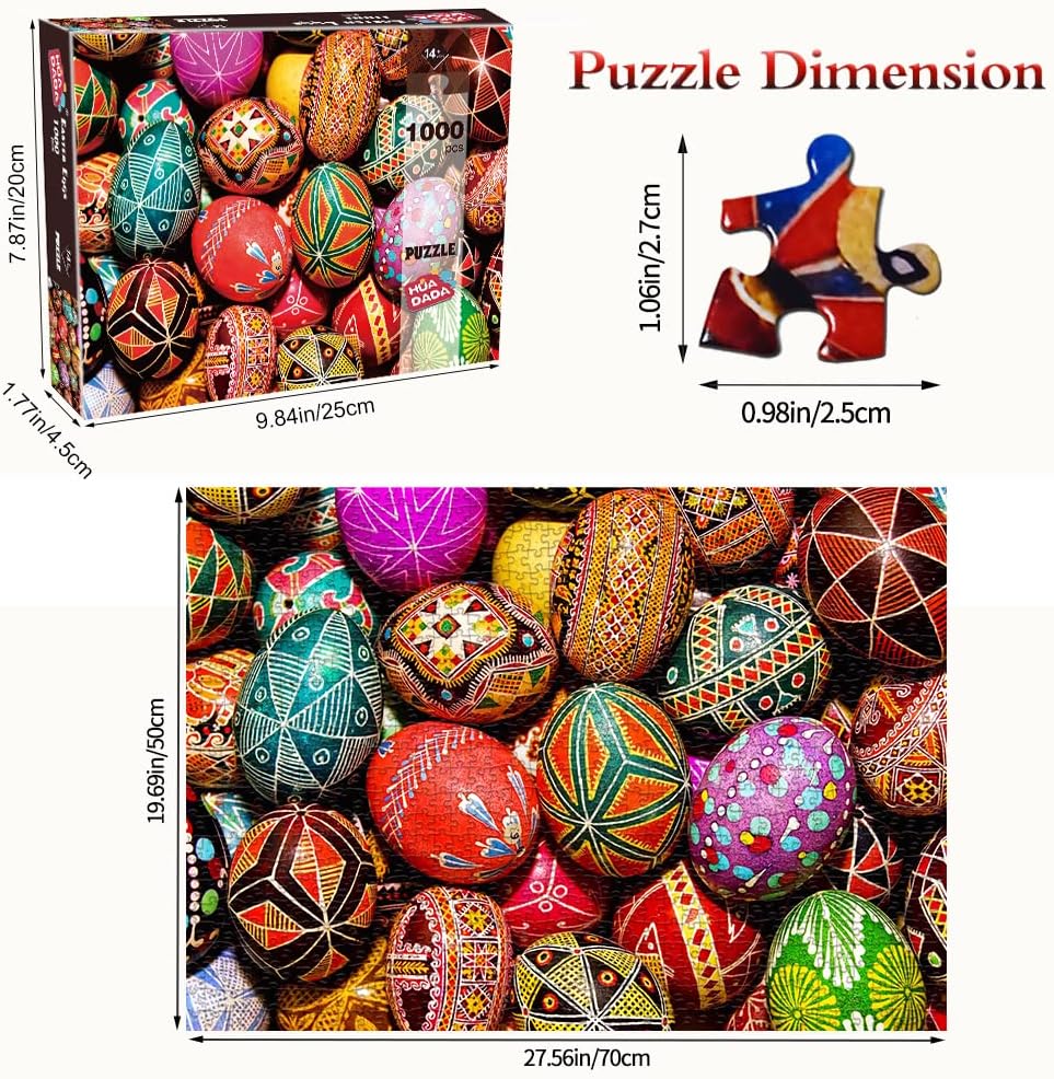 HUADADA 1000 Pieces Puzzle - Easter Eggs