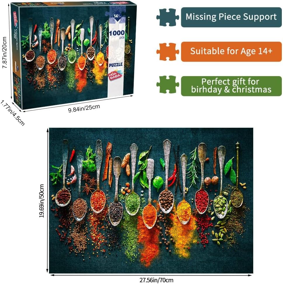 HUADADA 1000 Pieces Puzzle - World Spices