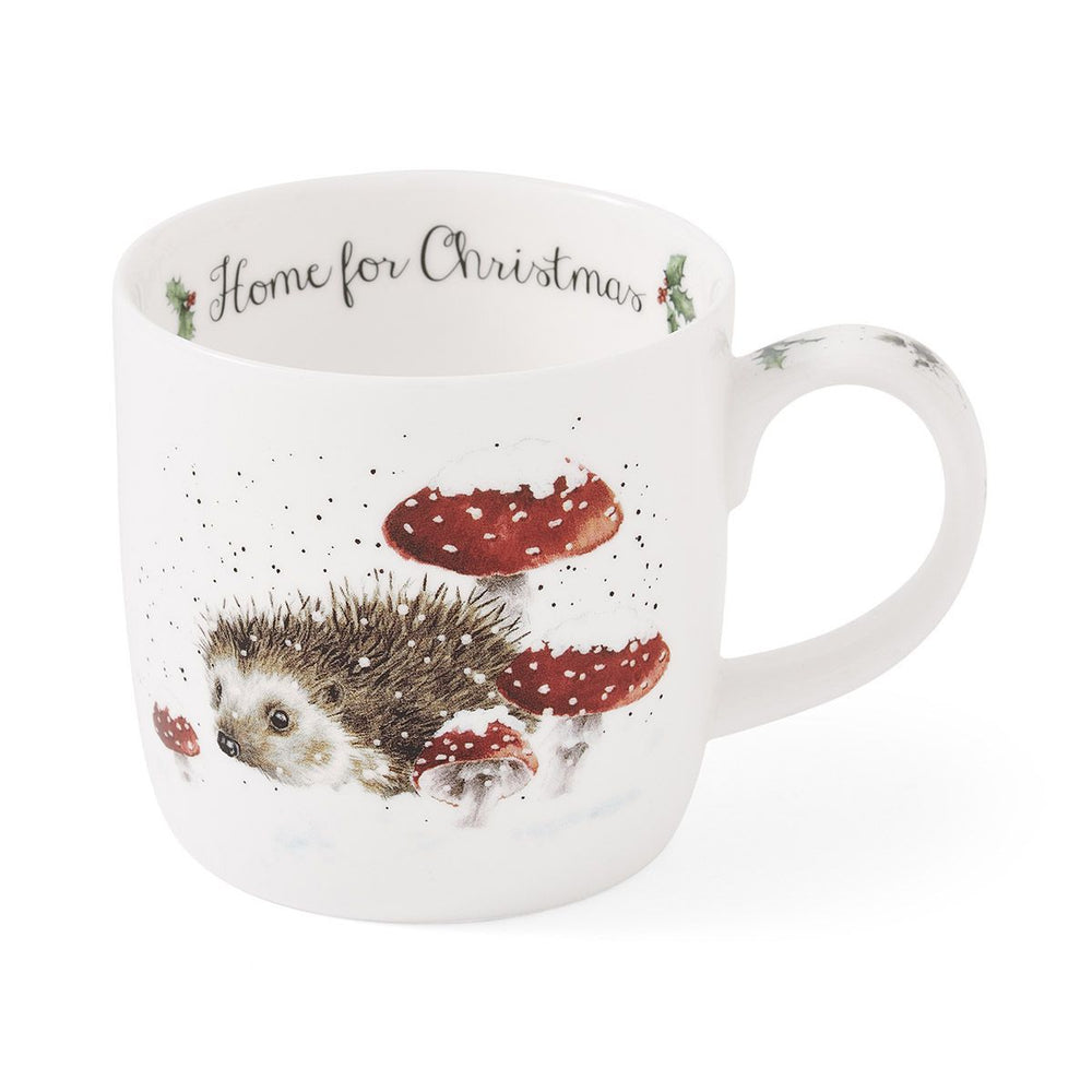 Wrendale 11 oz Mug - Home for Christmas (hedgehog)