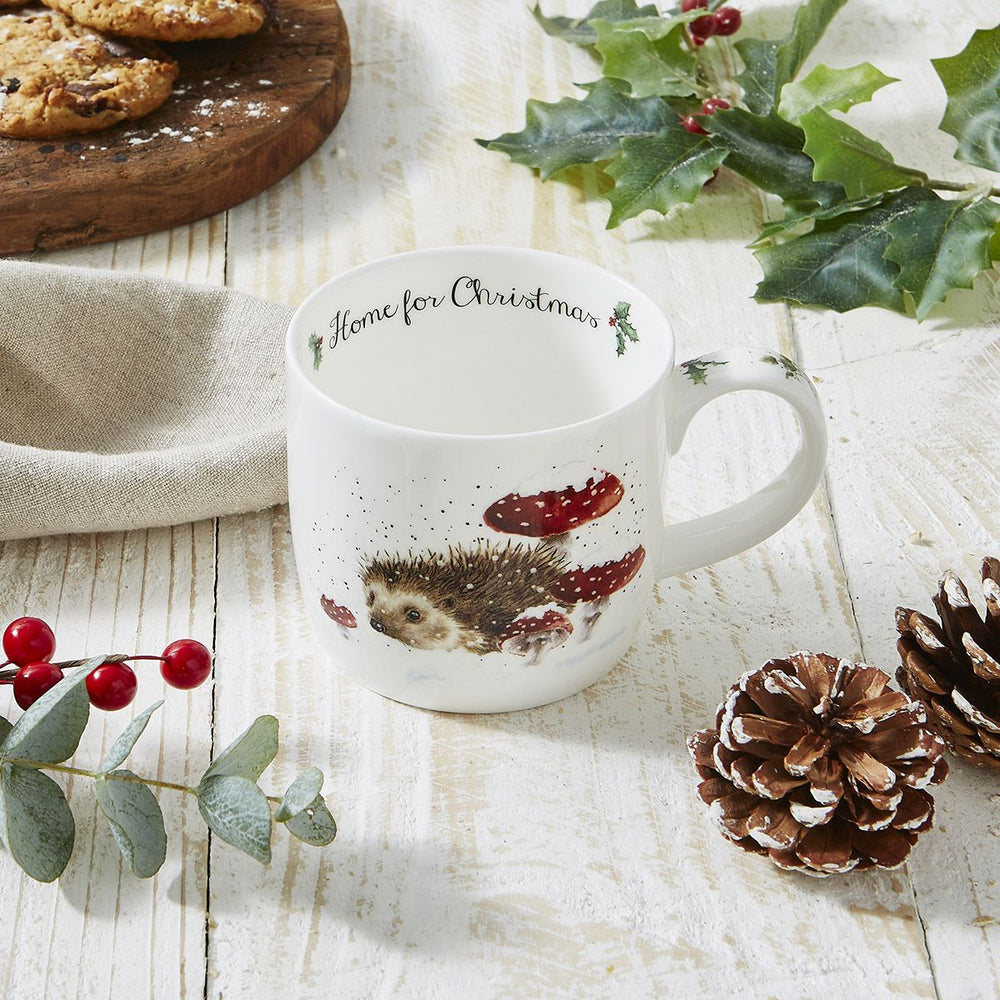 Wrendale 11 oz Mug - Home for Christmas (hedgehog)