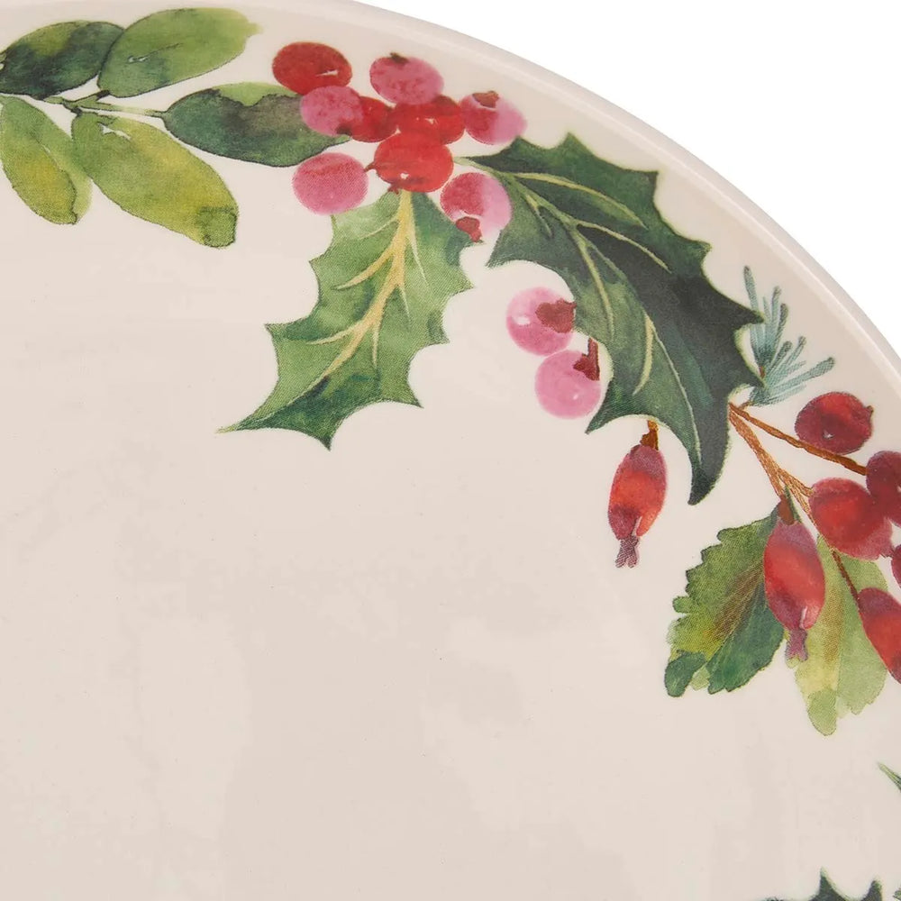 Portmeirion Botanic Garden Christmas Holly Border Salad Plate