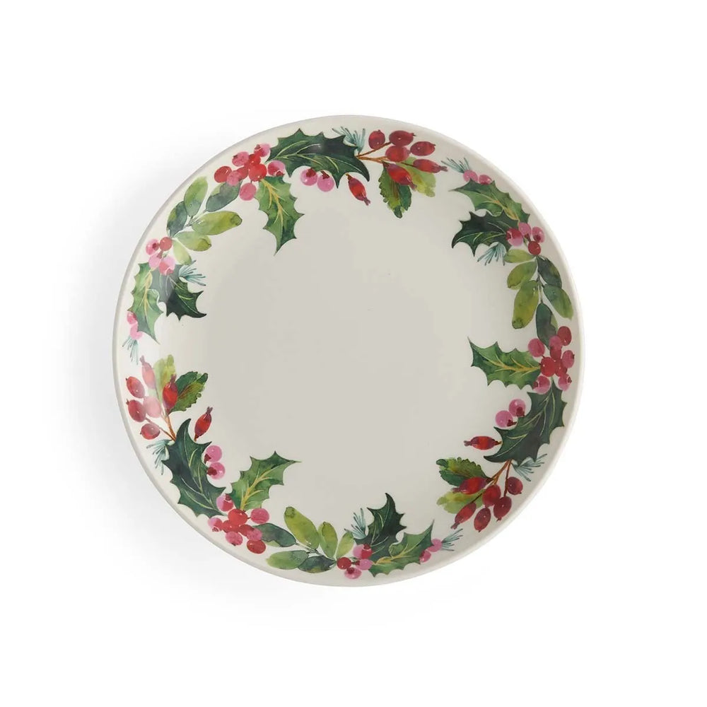 Portmeirion Botanic Garden Christmas Holly Border Salad Plate