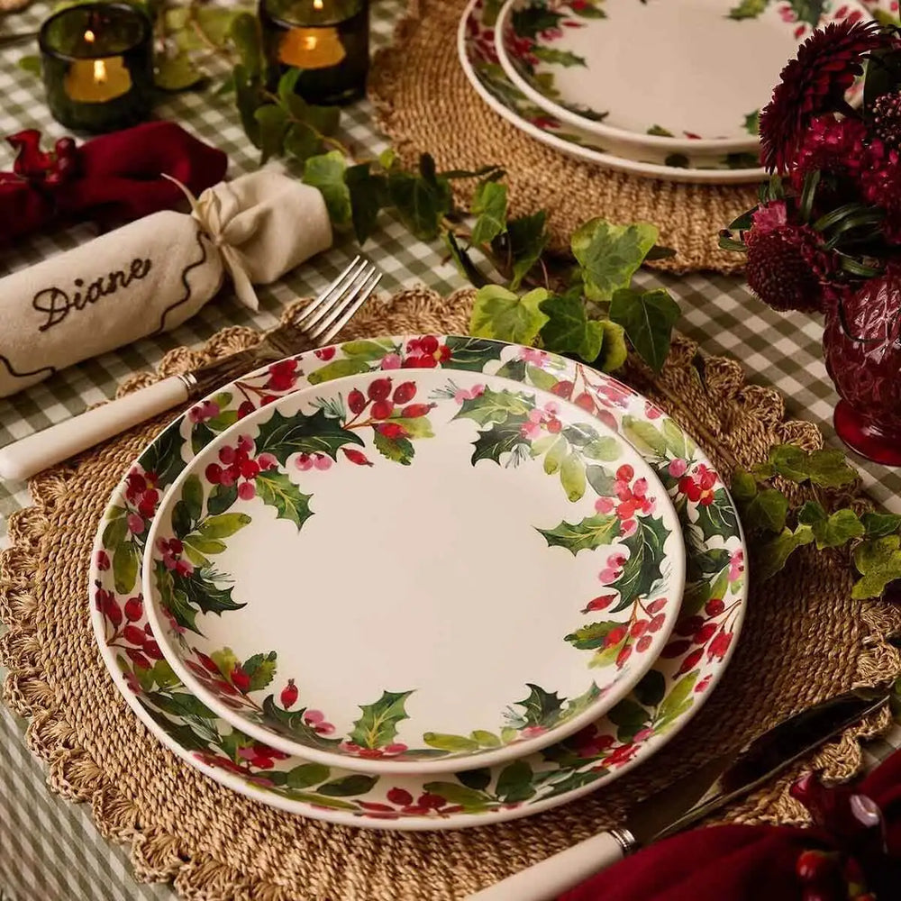 Portmeirion Botanic Garden Christmas Holly Border Salad Plate