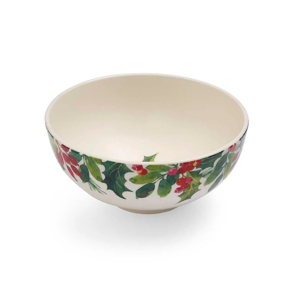Portmeirion Botanic Garden Christmas Holly Rimless Bowl 6.4"