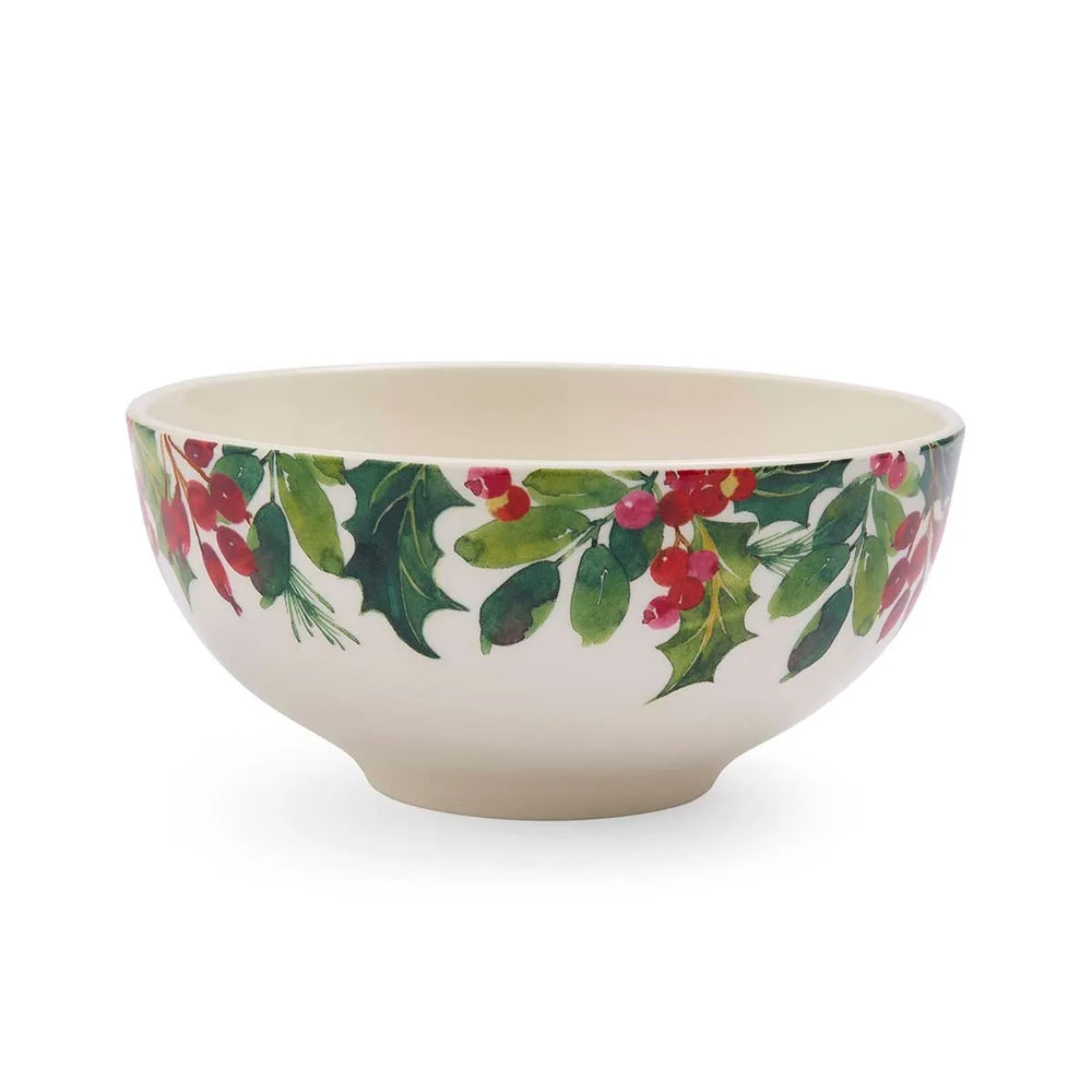 Portmeirion Botanic Garden Christmas Holly Rimless Bowl 6.4"