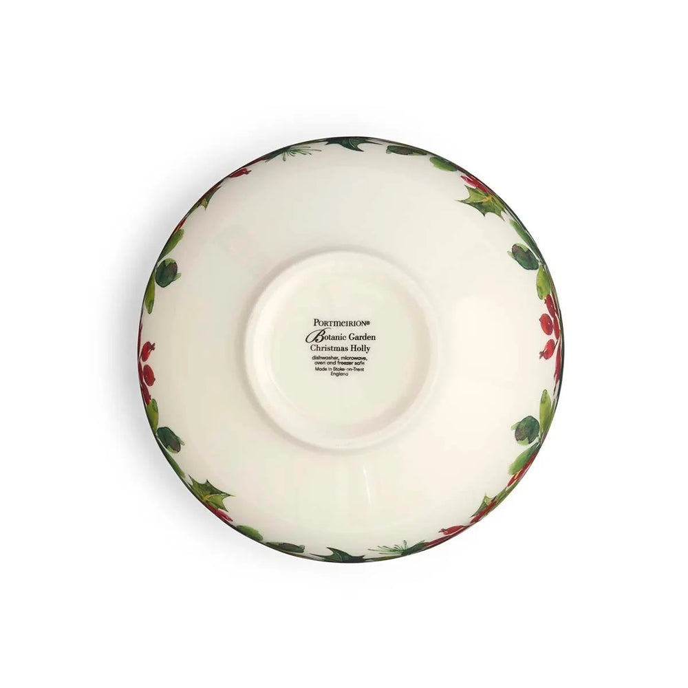 Portmeirion Botanic Garden Christmas Holly Rimless Bowl 6.4"