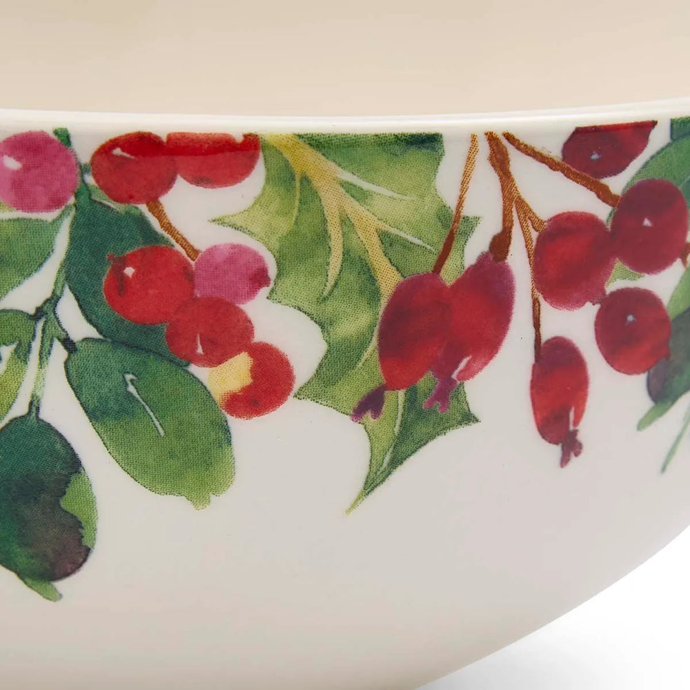 Portmeirion Botanic Garden Christmas Holly Rimless Bowl 6.4"