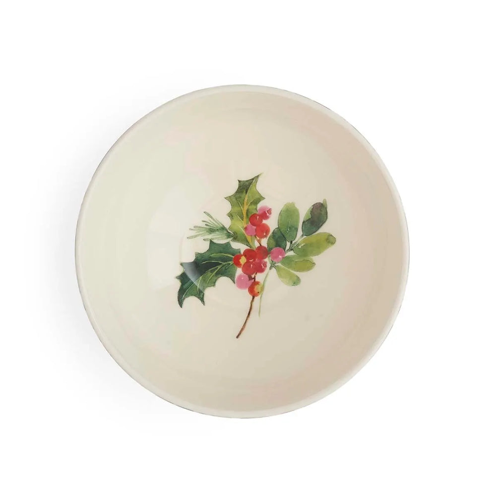 Portmeirion Botanic Garden Christmas Holly Rimless Bowl 6.4"