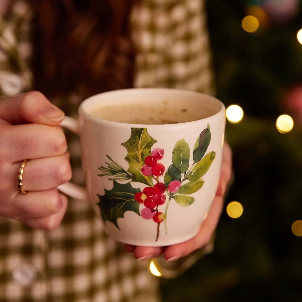 Portmeirion Botanic Garden Christmas Holly Latte Mug 14oz