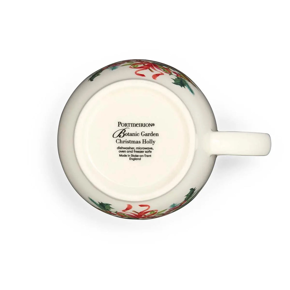 Portmeirion Botanic Garden Christmas Holly Robin Latte Mug 14oz