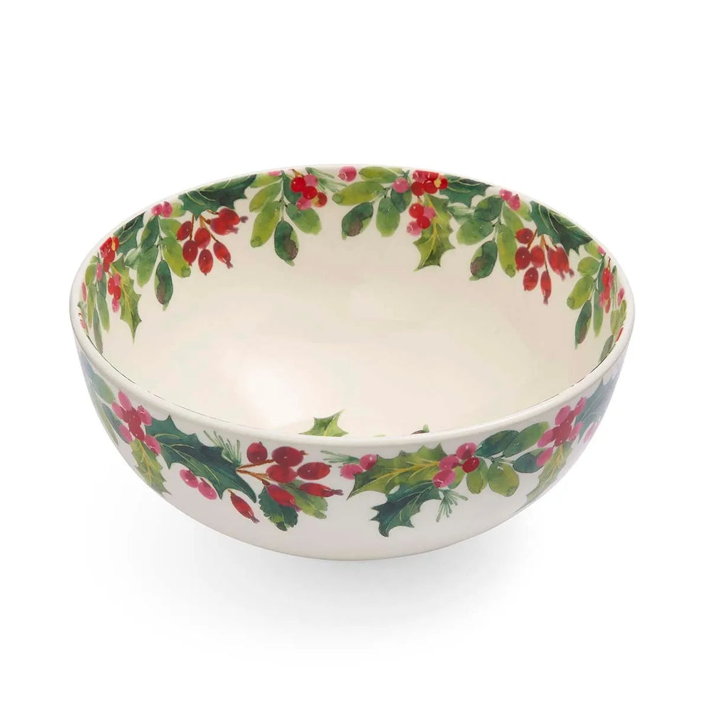 Portmeirion Botanic Garden Christmas Holly Salad Bowl 9"