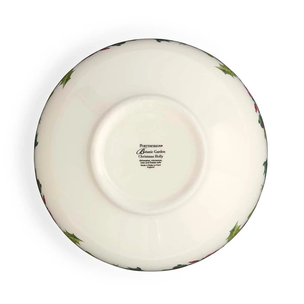 Portmeirion Botanic Garden Christmas Holly Salad Bowl 9"