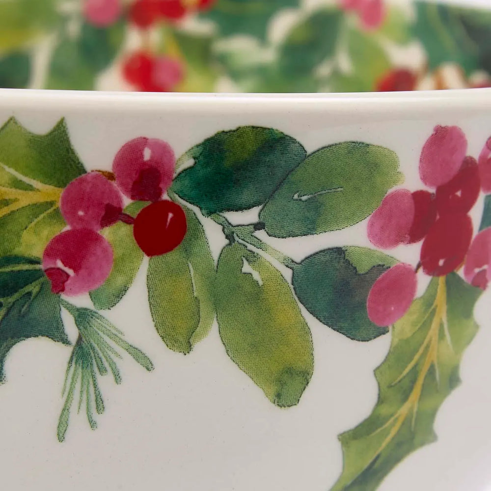 Portmeirion Botanic Garden Christmas Holly Salad Bowl 9"