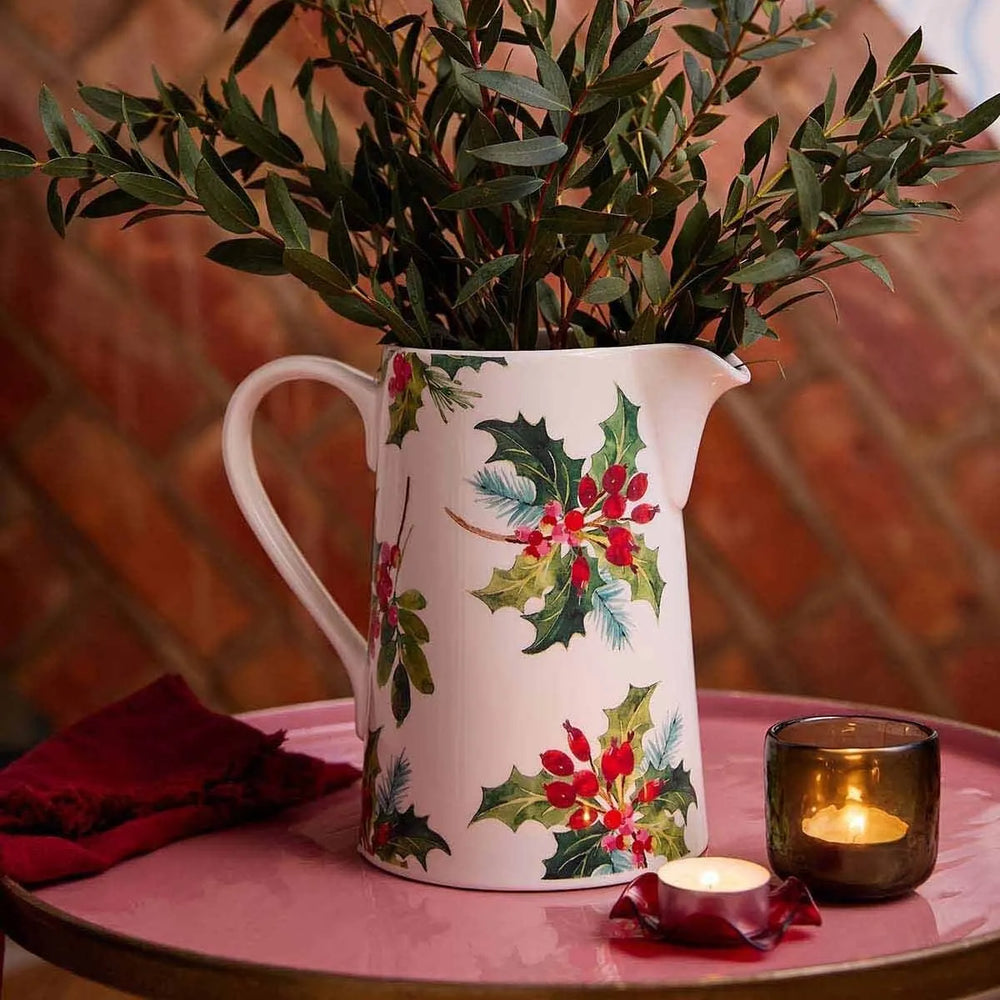 Portmeirion Botanic Garden Christmas Holly Bella Jug 3pt