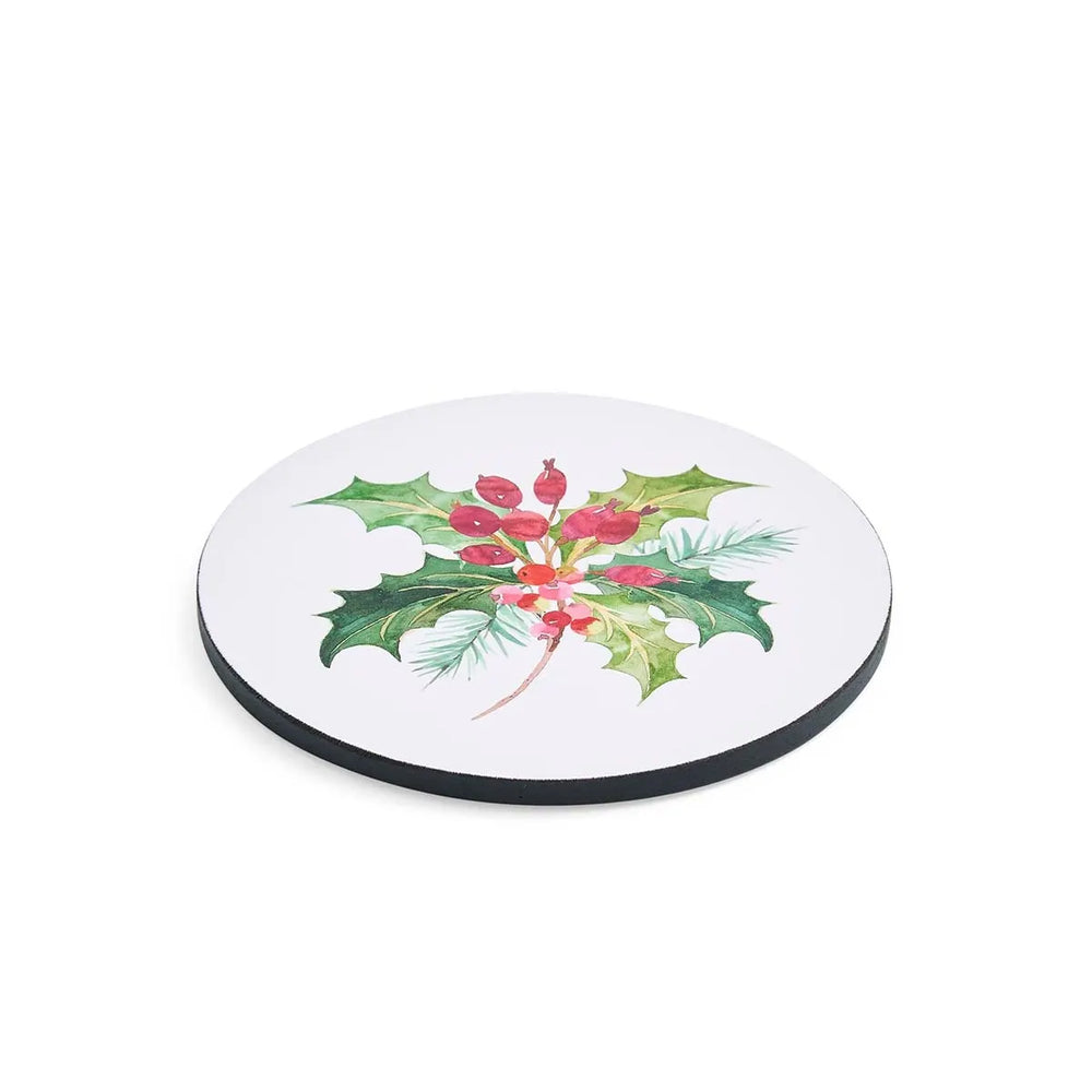 Portmeirion Botanic Garden Holly Round Coaster Set of 4
