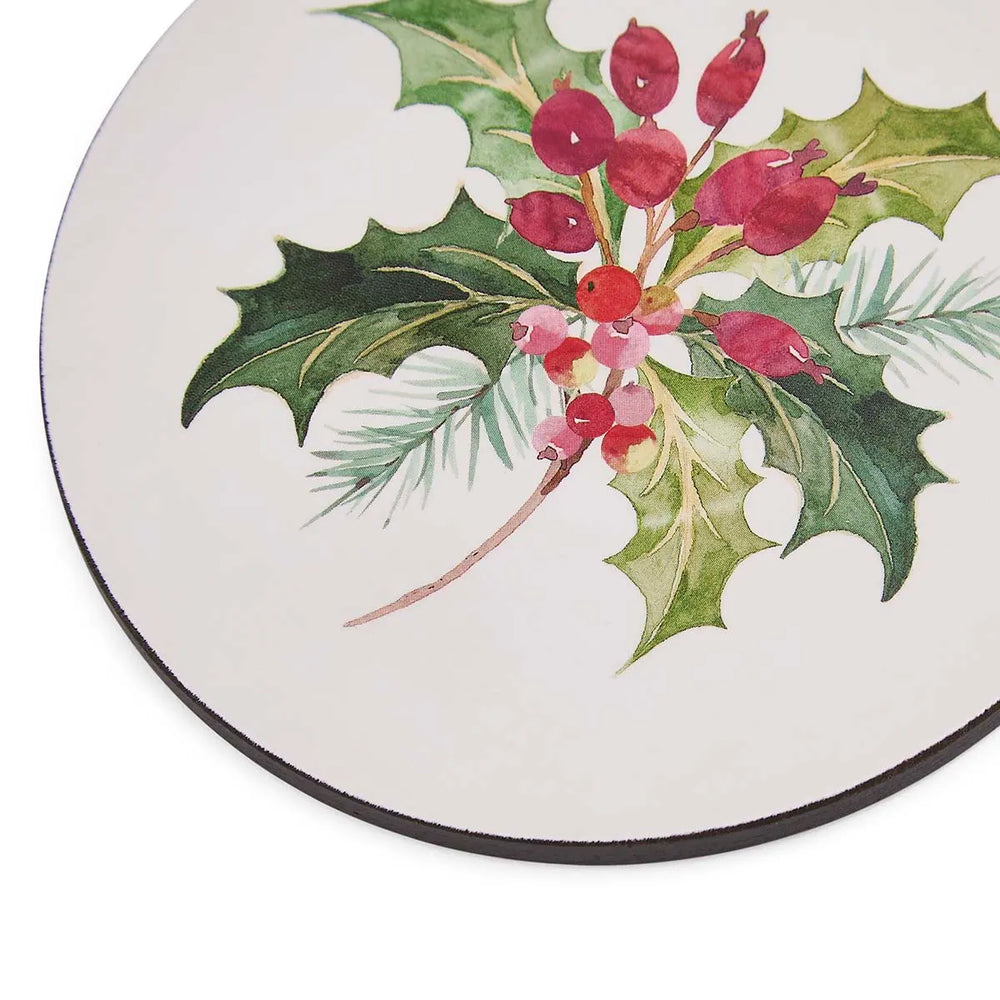 Portmeirion Botanic Garden Holly Round Coaster Set of 4