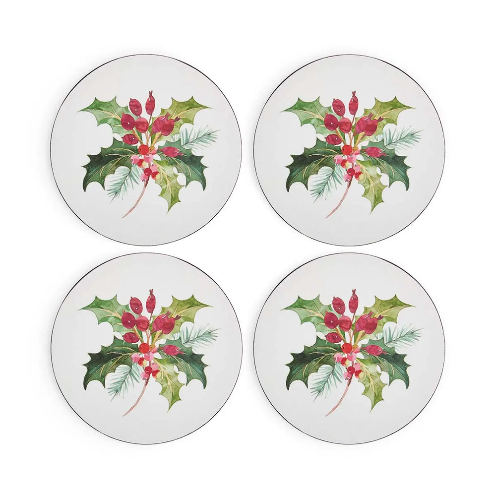 Portmeirion Botanic Garden Holly Round Coaster Set of 4