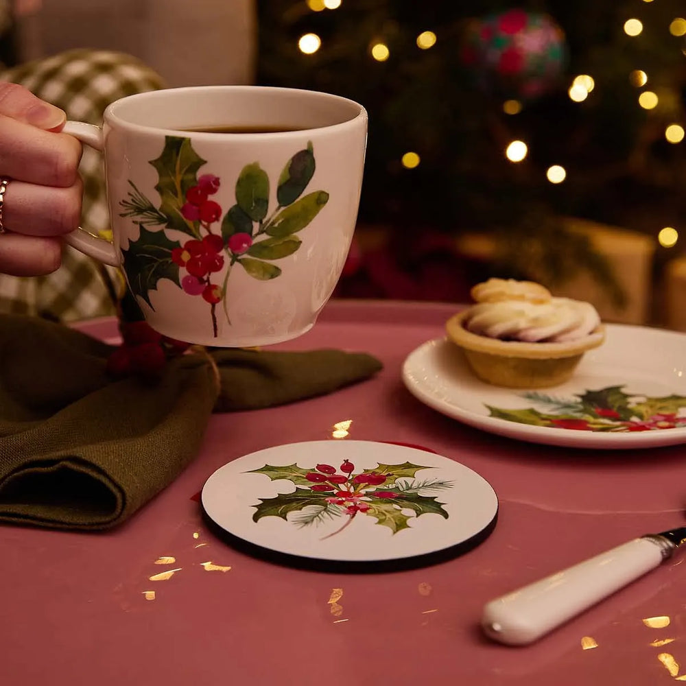 Portmeirion Botanic Garden Holly Round Coaster Set of 4