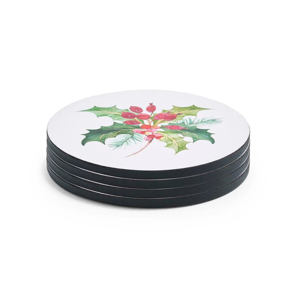 Portmeirion Botanic Garden Holly Round Coaster Set of 4
