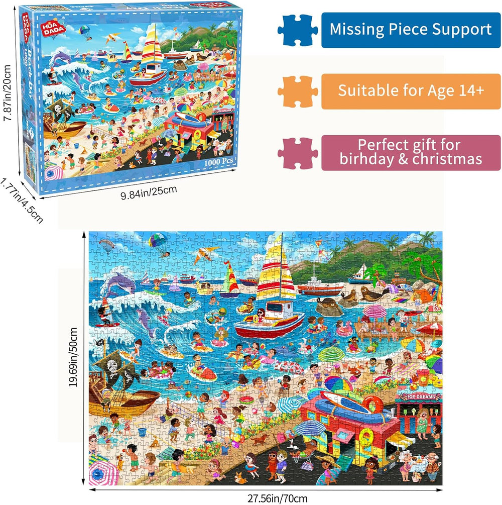 HUADADA 1000 Pieces Puzzle - Beach Day