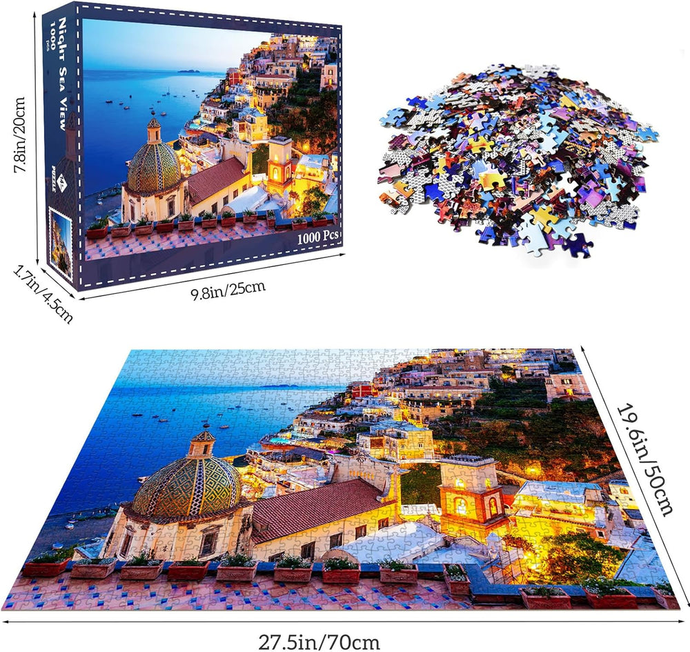 HUADADA 1000 Pieces Puzzle - Night Sea View