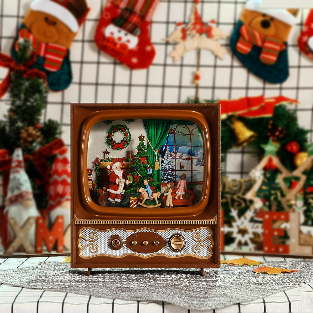Roman Lighted Musical Swirl Santa TV (USB)