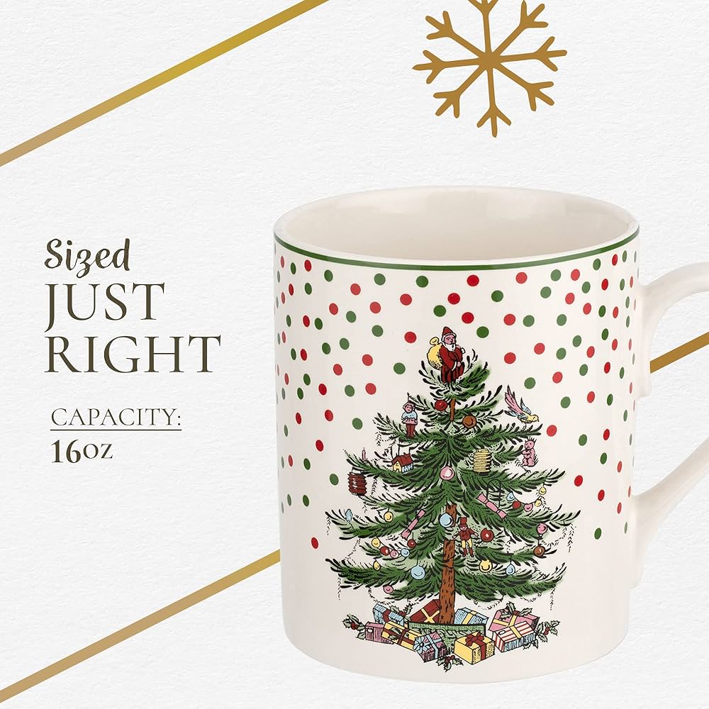 Spode Christmas Tree Polka Dot Mug 16oz