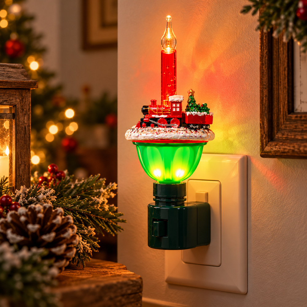 Nightlight - Vintage Christmas Train Bubble