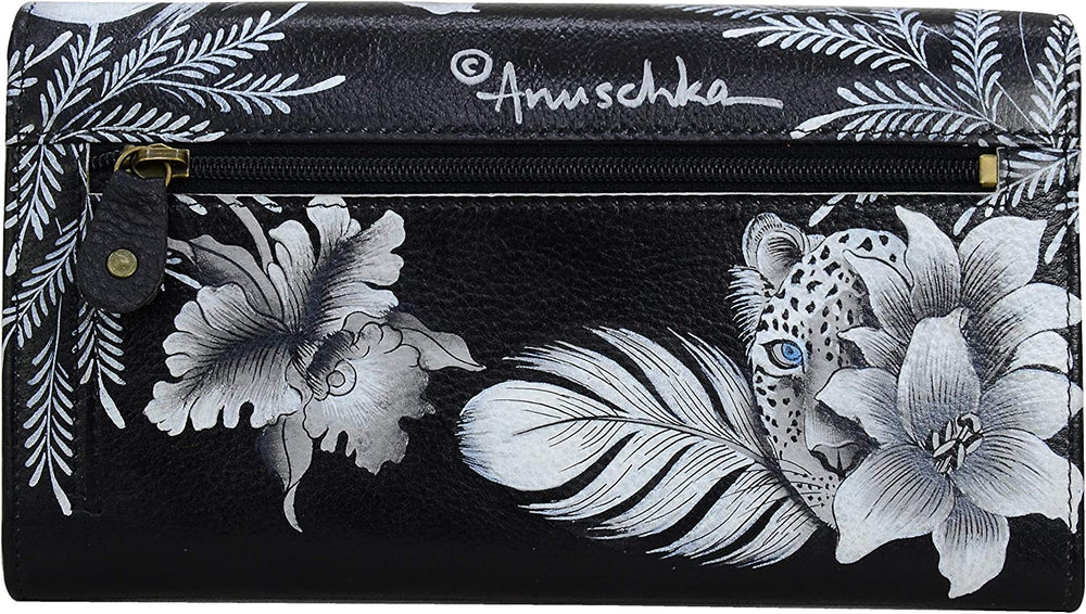 Anuschka Cleopatra's Leopard Large Leather Wallet