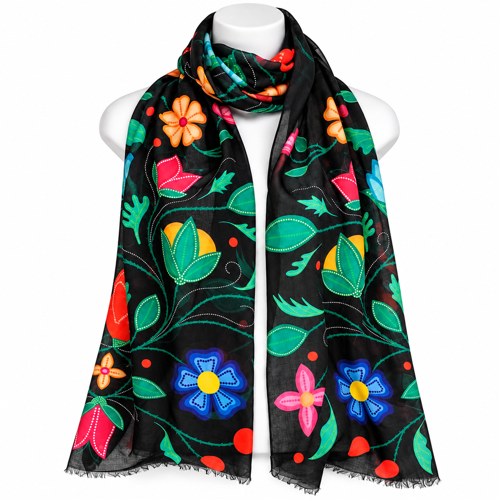 Indigenous Art Scarf - Petals of Ancestry
