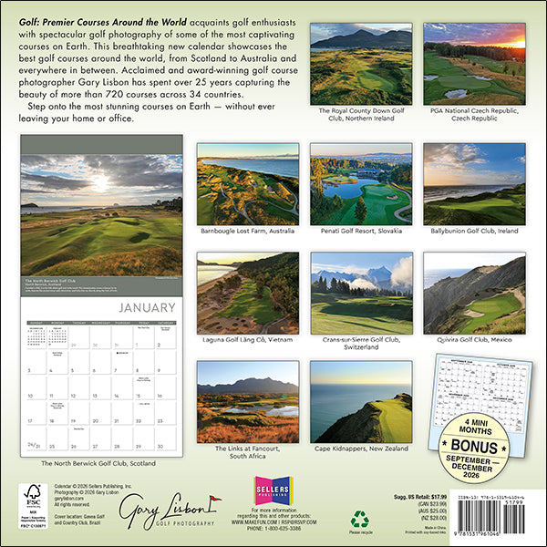Sellers Publishing Wall Calendar Golf: Premier Courses