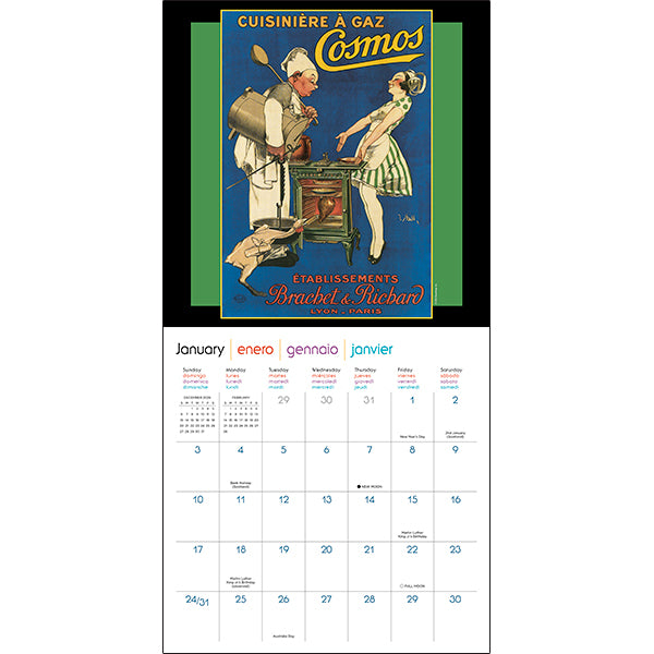 Sellers Publishing Wall Calendar Bon Appetit: Vintage Food Posters