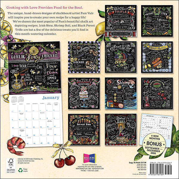 Sellers Publishing Wall Calendar Cooking with Love Provides