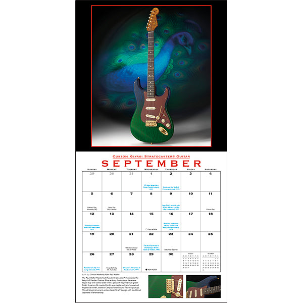 Sellers Publishing Wall Calendar Fender Customer Shop Guitar