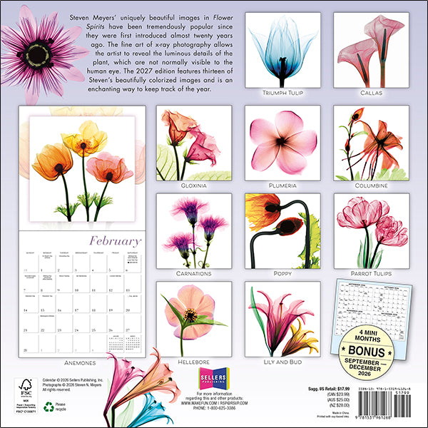 Sellers Publishing Wall Calendar Flower Spirits