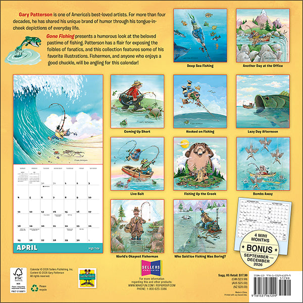 Sellers Publishing Wall Calendar Gone Fishing