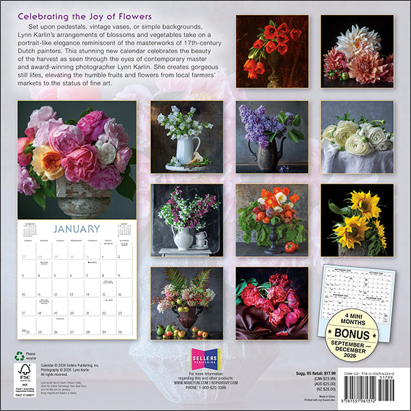 Sellers Publishing Wall Calendar The Joy of Flowers