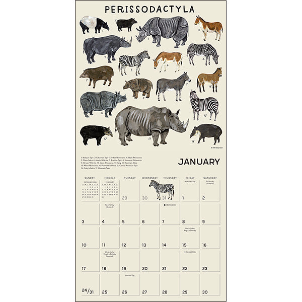 Sellers Publishing Wall Calendar The Illustrated Animal Kingdom