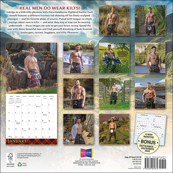 Sellers Publishing Wall Calendar Kilty Pleasures
