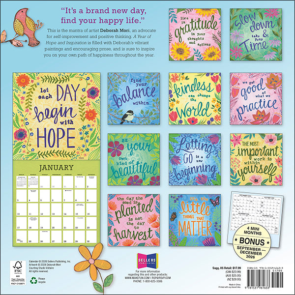 Sellers Publishing Wall Calendar A Year of Hope and Inspiration