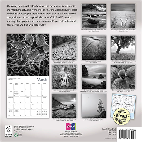Sellers Publishing Wall Calendar The Zen of Nature